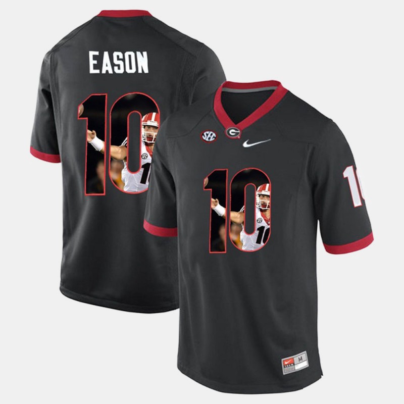 Georgia Bulldogs #10 Jacob Eason Player Pictorial Black Jersey