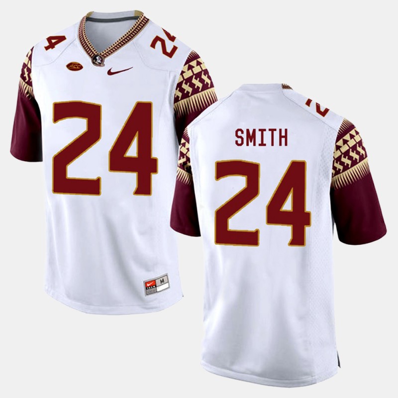 Florida State Seminoles #24 Terrance Smith College Football White Jersey