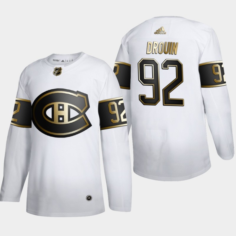 Men’S Montreal Canadiens Jonathan Drouin #92 Nhl Golden Edition White Authentic Jersey